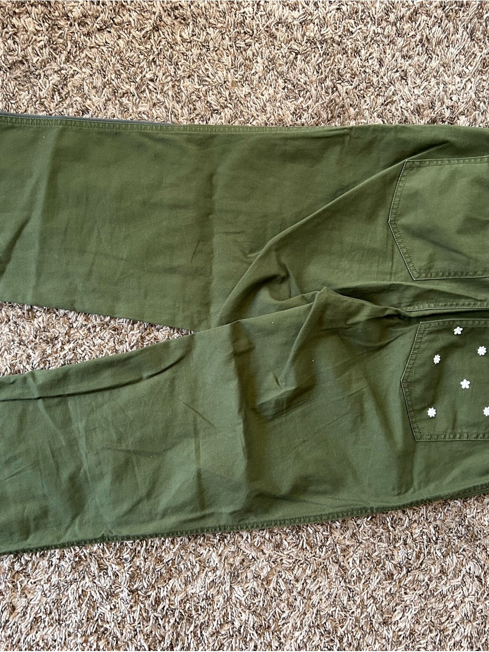 J. Crew Cotton Floral Embroidered Patchwork Boyfriend Chino Pants Women’s 8P - Picture 4 of 6